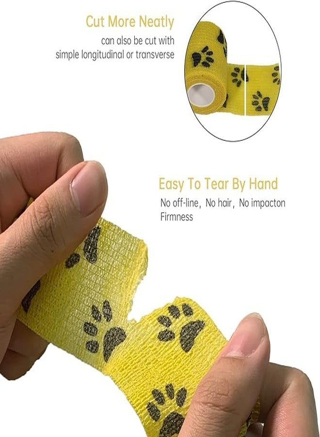 Shopipistic Cohesive Self Adhesive Crepe Bandage Wrap for Dogs Paws, Dog Shoe Bandage Tape, Water Resistant Bandage Roll for Dressing Wounds, Soreness- Multi Design 4.5 Meter, 5 cm x 10 cm, Set of 6 - Image 2